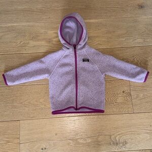 L.L. Bean Lavender Fleece Jacket with Pink Trim